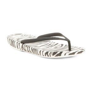 Fitflop Black and White Striped Sandals